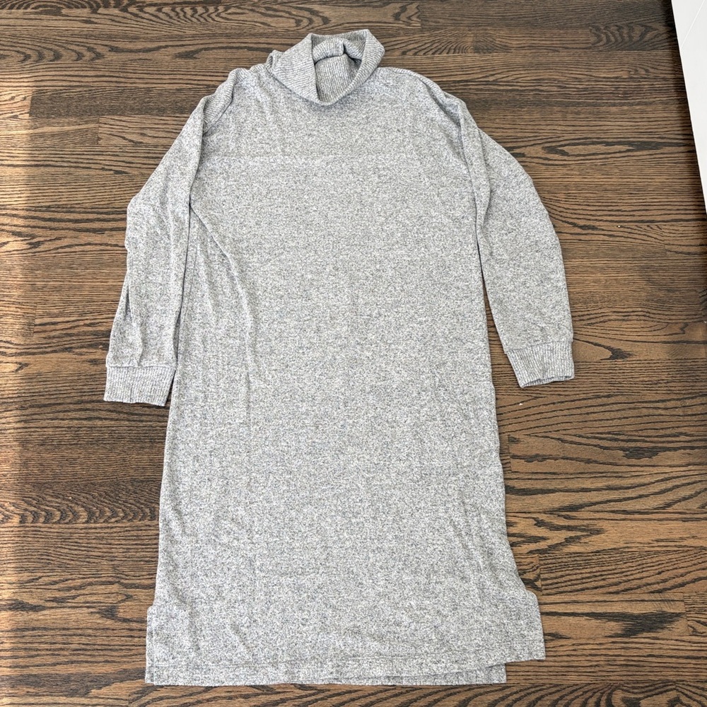 COA Anthro‎ Sweater Dress Soft Knit Slouchy Turtleneck Cuff Pullover Midi